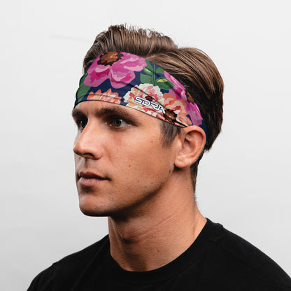 Large Floral Headband (3.5" Tapered)