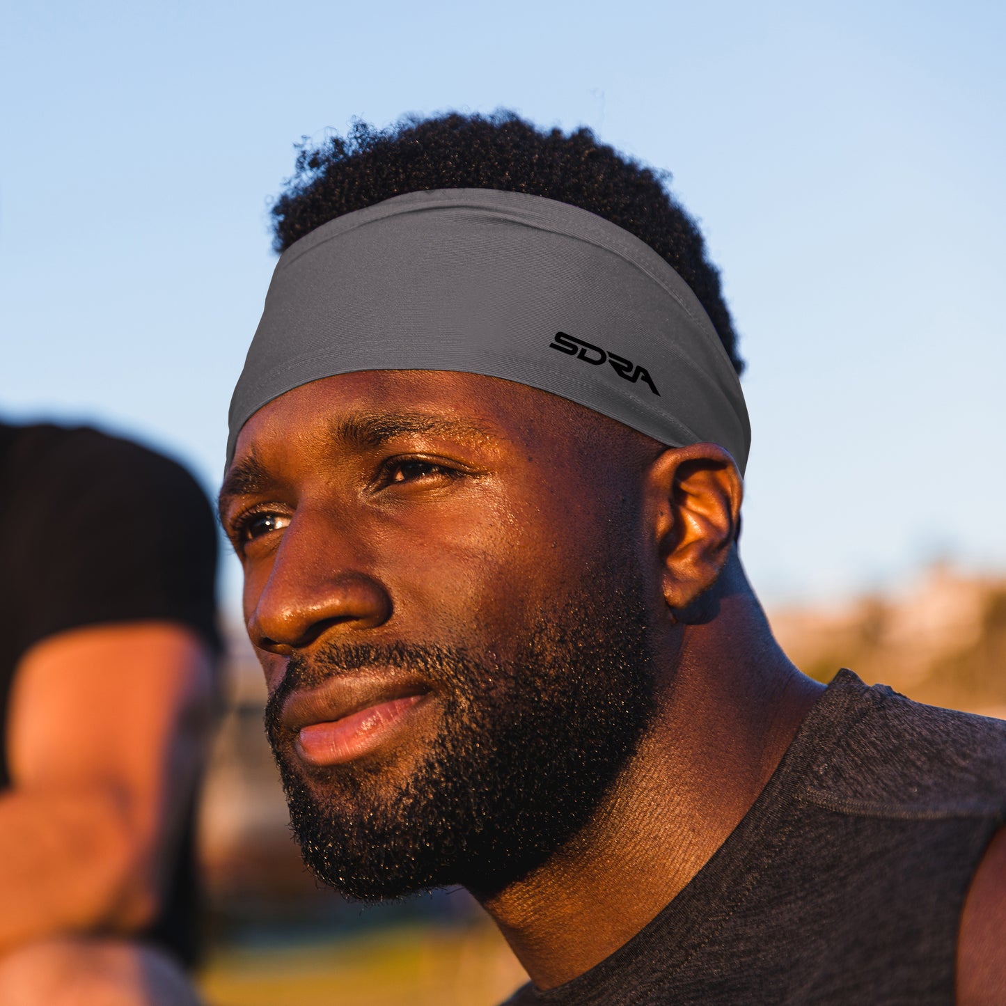 Gray Tapered Non-Slip Headband