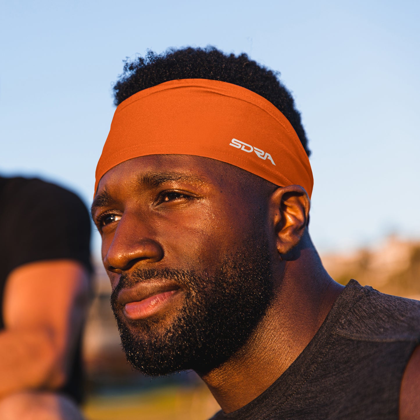 Suddora Orange Wide Tapered Non-Slip Headband