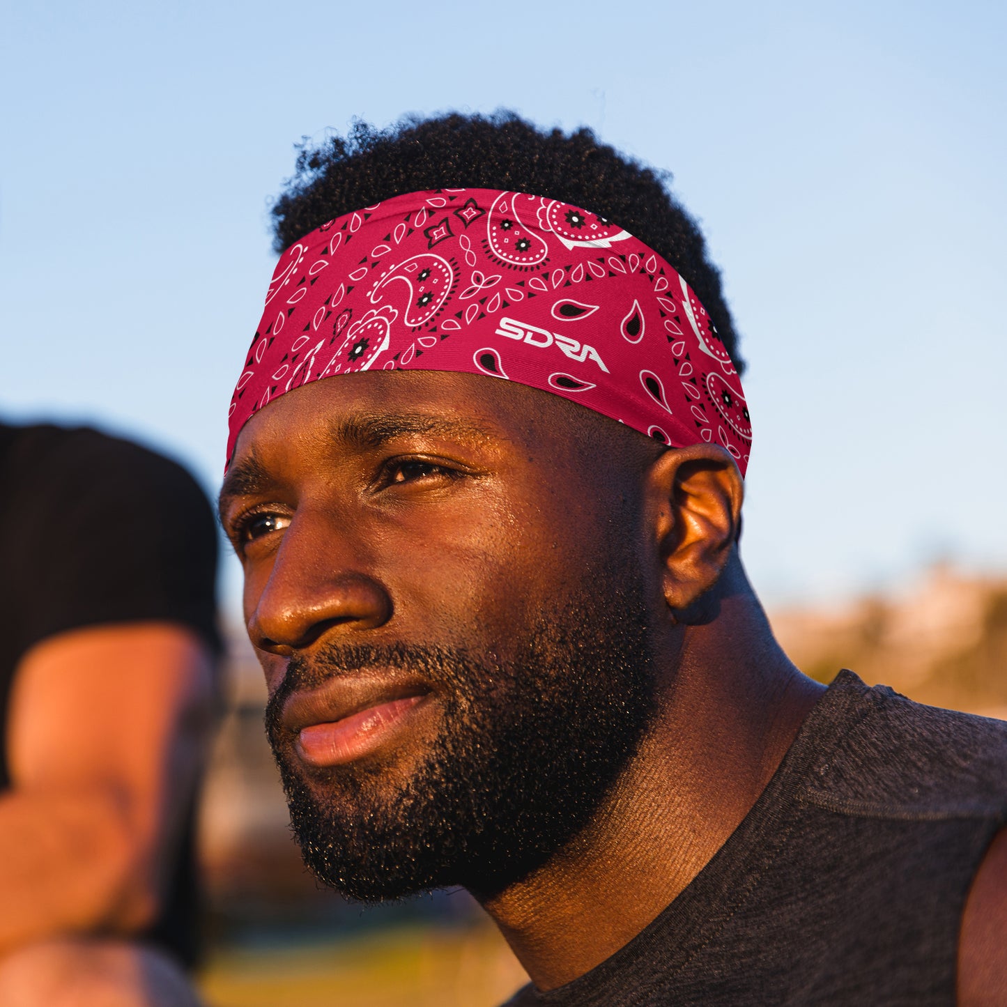 Red Paisley Bandana Tapered Headband