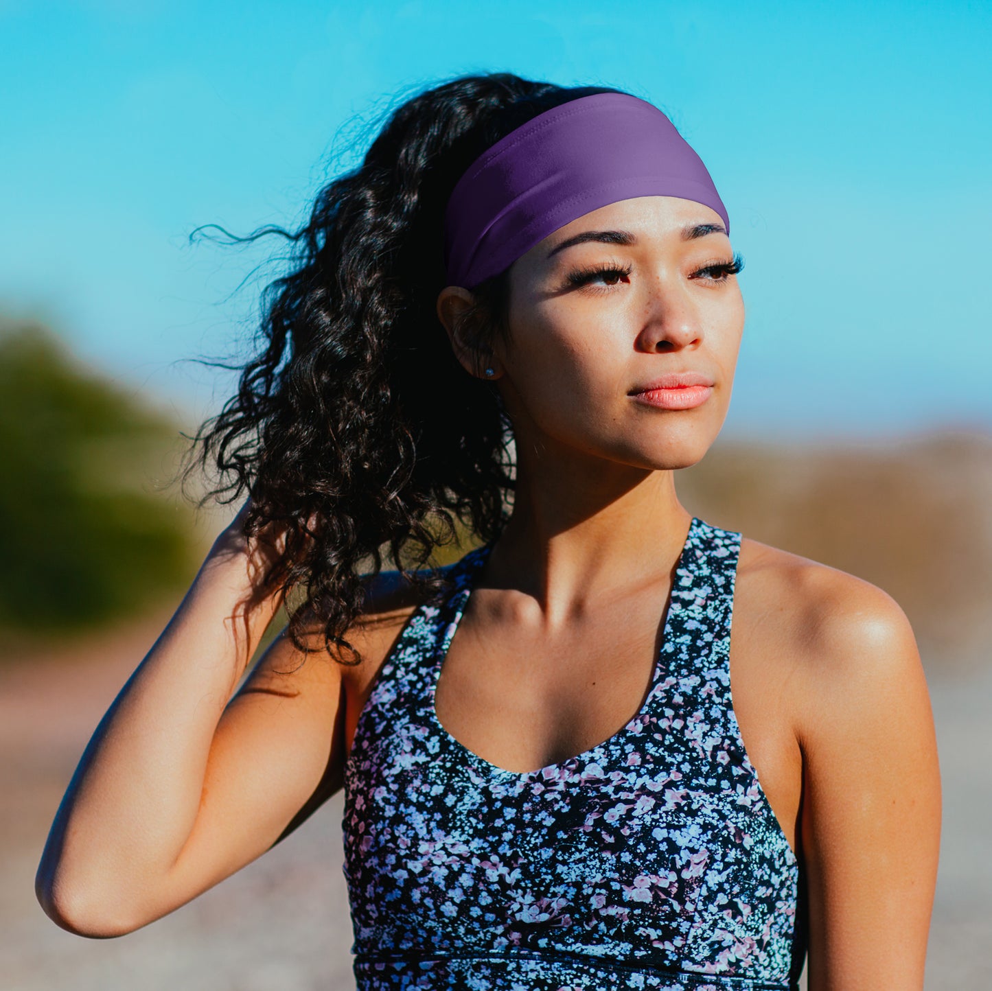 Suddora Purple Wide Tapered Non-Slip Headband