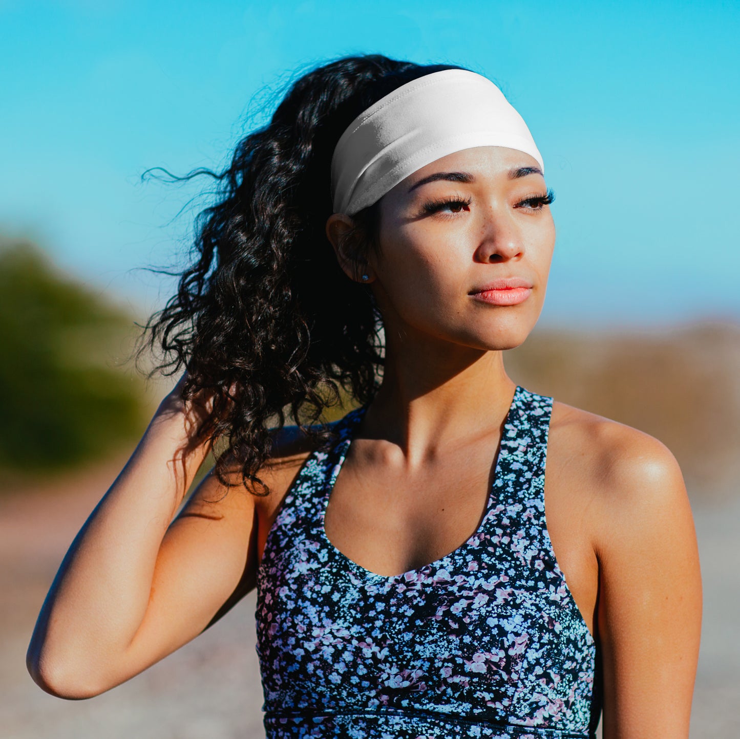 Suddora White Wide Tapered Headband