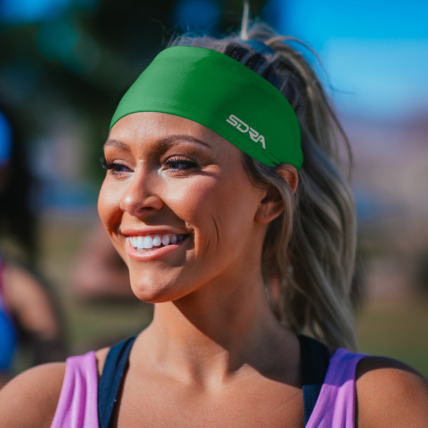 Suddora Green Wide Tapered Non-Slip Headband