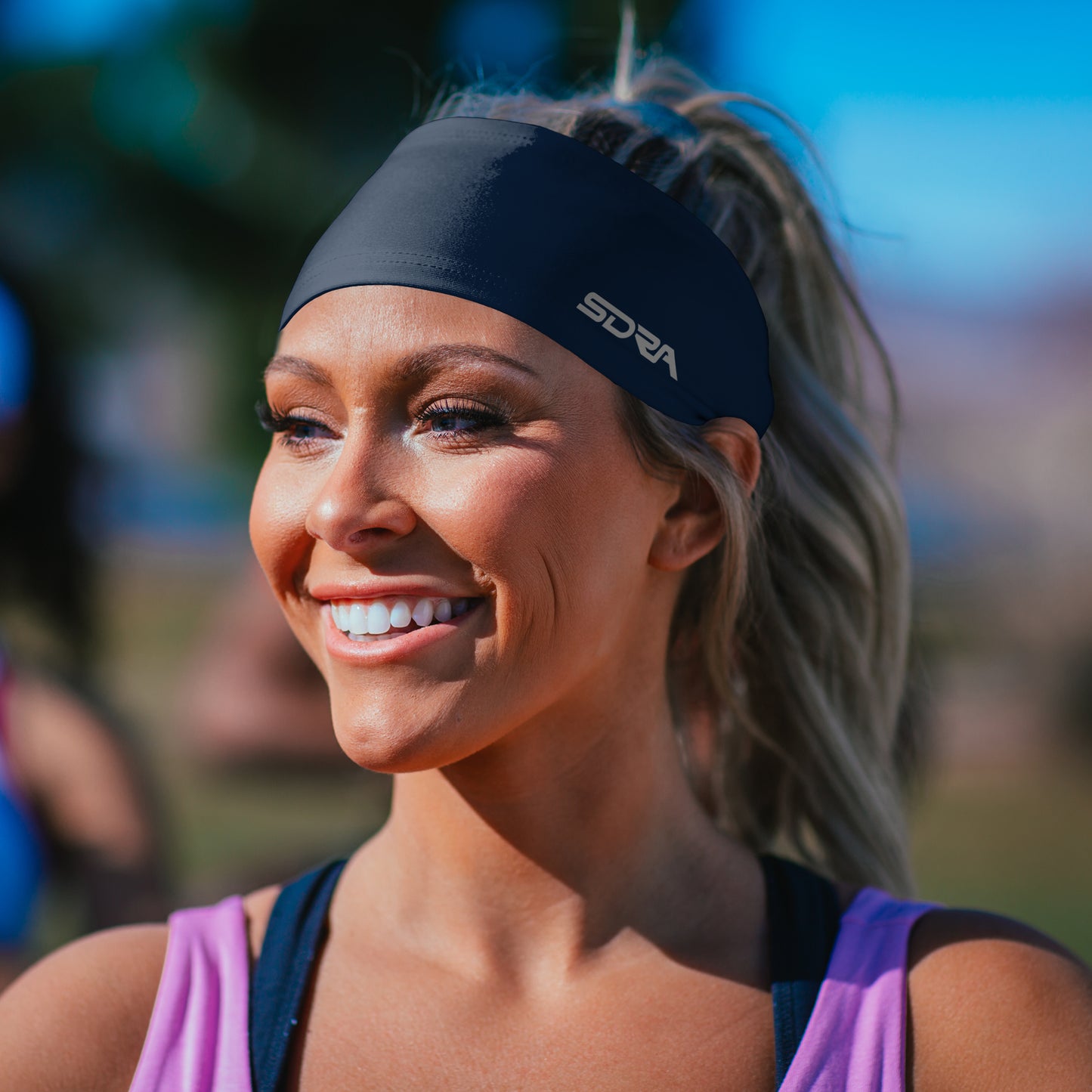 Suddora Navy Blue Tapered Headband