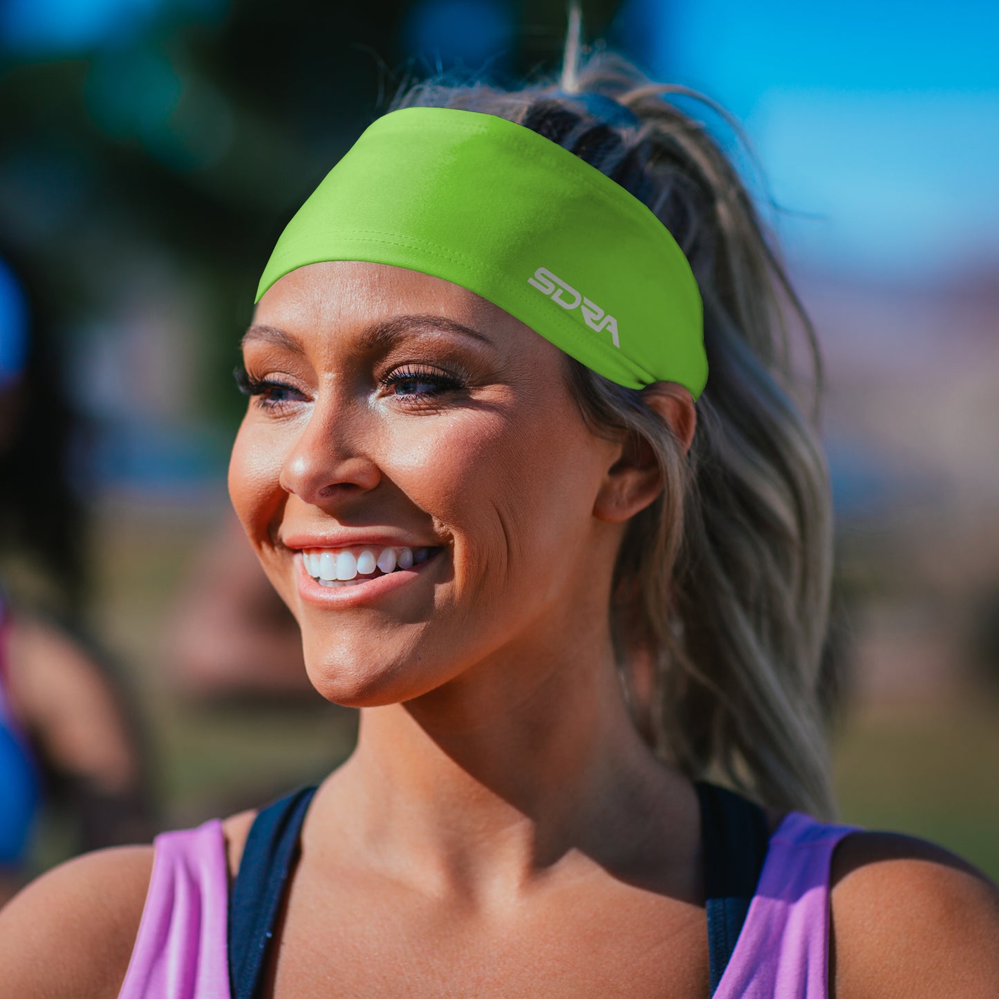 Neon Green Headband (3.5" Tapered)