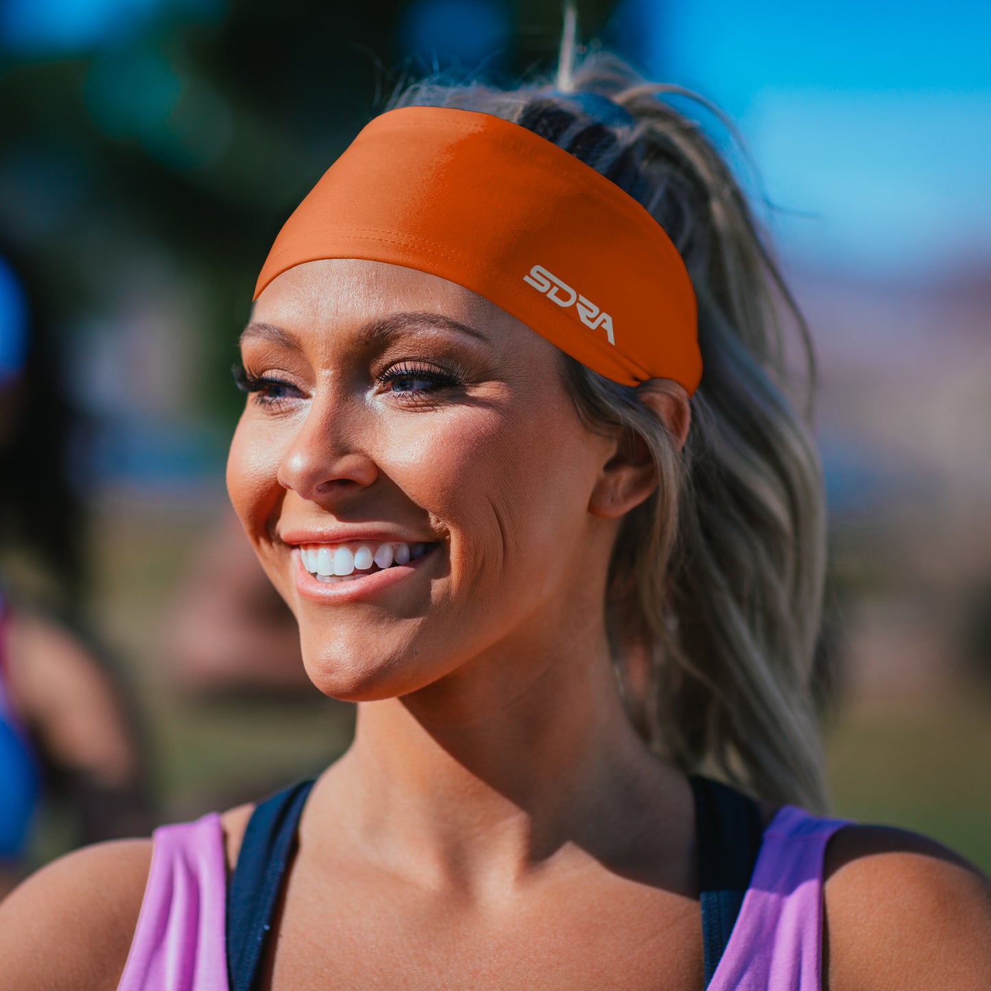 Suddora Orange Wide Tapered Non-Slip Headband