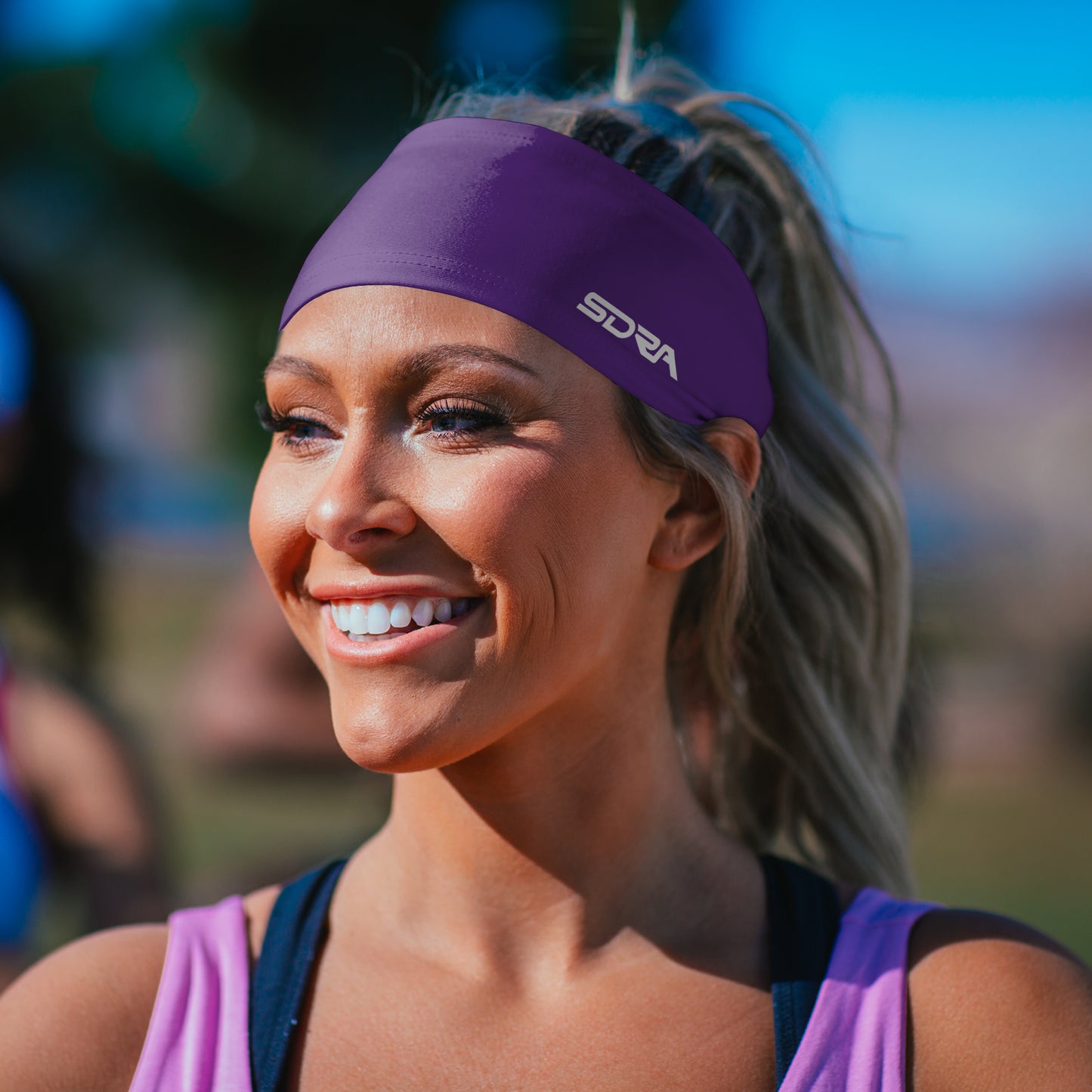 Suddora Purple Wide Tapered Non-Slip Headband