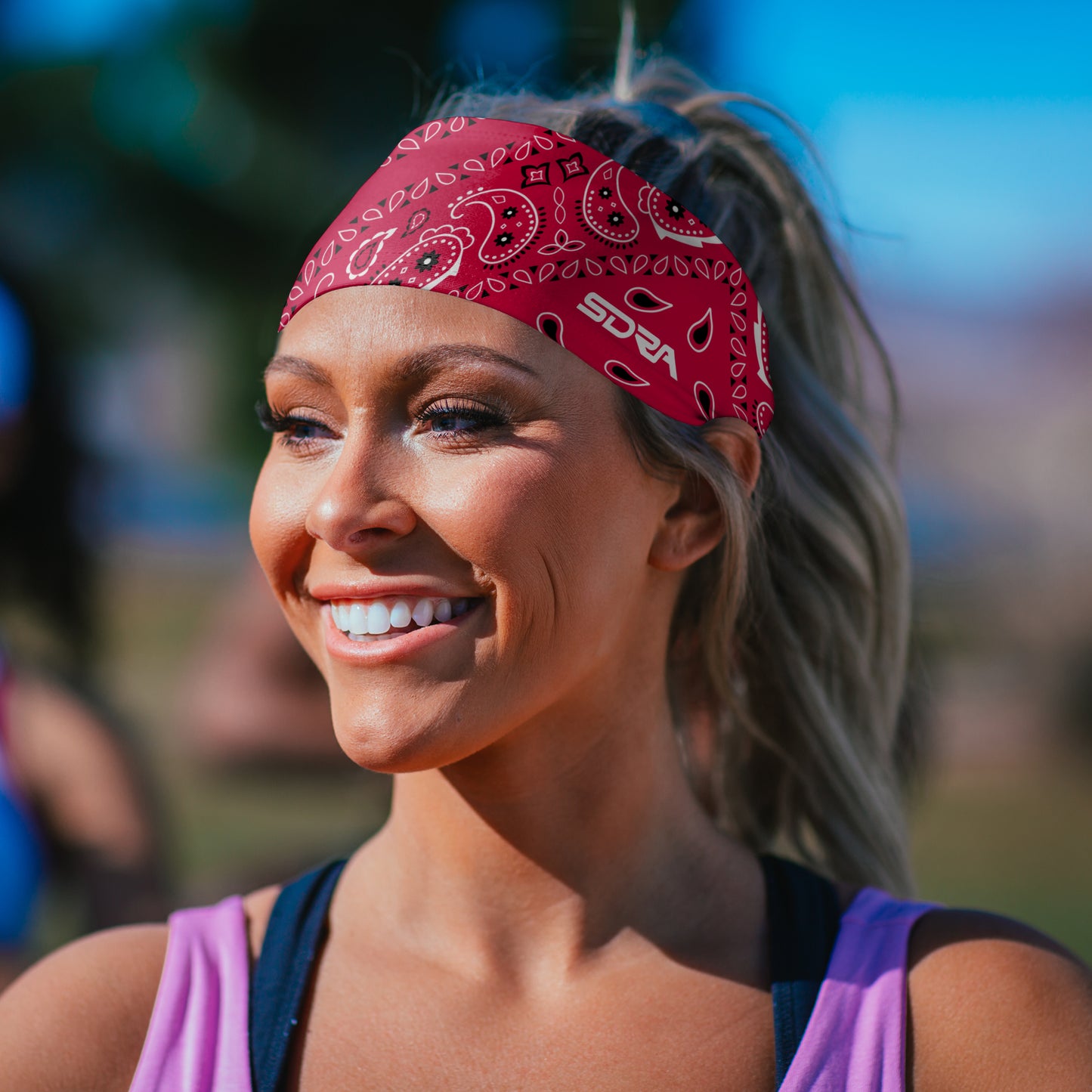 Red Paisley Bandana Tapered Headband