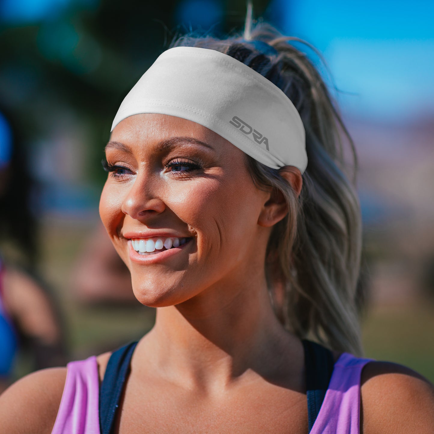 Suddora White Wide Tapered Headband