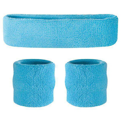 Suddora Kids Sweatband Set (1 Headband & 2 Wristbands) - Neon Blue
