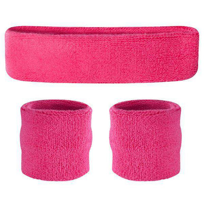 Suddora Kids Sweatband Set (1 Headband & 2 Wristbands) - Neon Pink