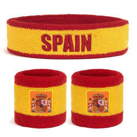 Suddora Spain Sweatband Set (1 Headband & 2 Wristbands)