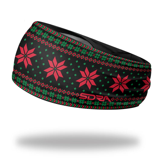 Black Holiday Sweater Headband (3.5" Tapered)