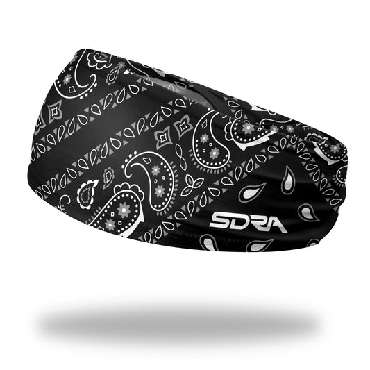 Black Paisley Bandana Tapered Headband