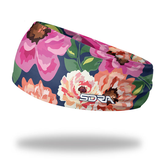 Large Floral Headband (3.5" Tapered)