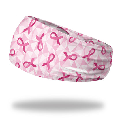 Suddora Pink Ribbon Wide Tapered Non-Slip Headband
