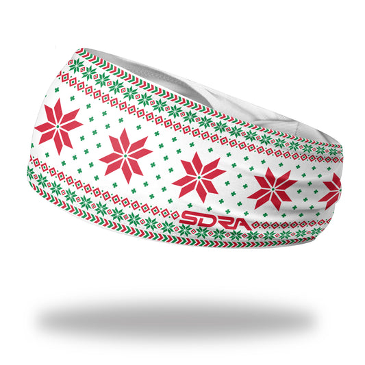 White Holiday Sweater Headband (3.5" Tapered)