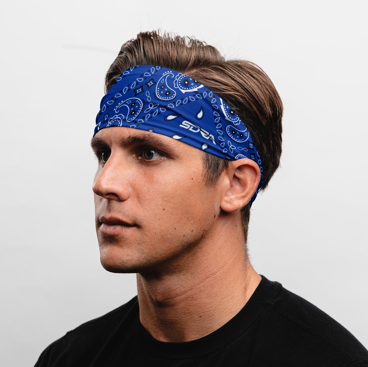 Blue Paisley Bandana Tapered Headband