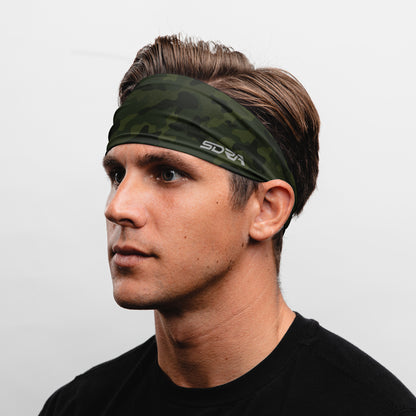 Forest Camo Headband (3.5" Tapered)