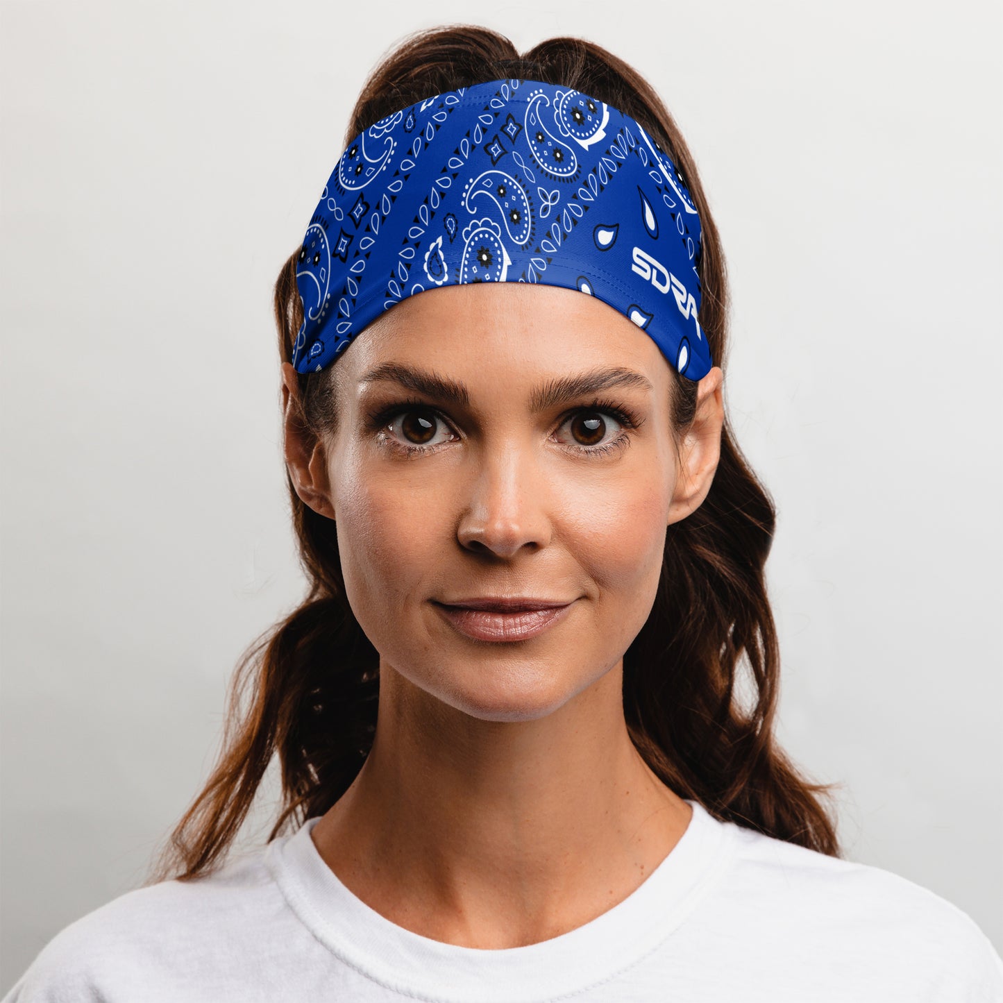 Blue Paisley Bandana Tapered Headband