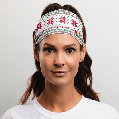 White Holiday Sweater Headband (3.5" Tapered)