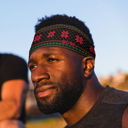 Black Holiday Sweater Headband (3.5" Tapered)