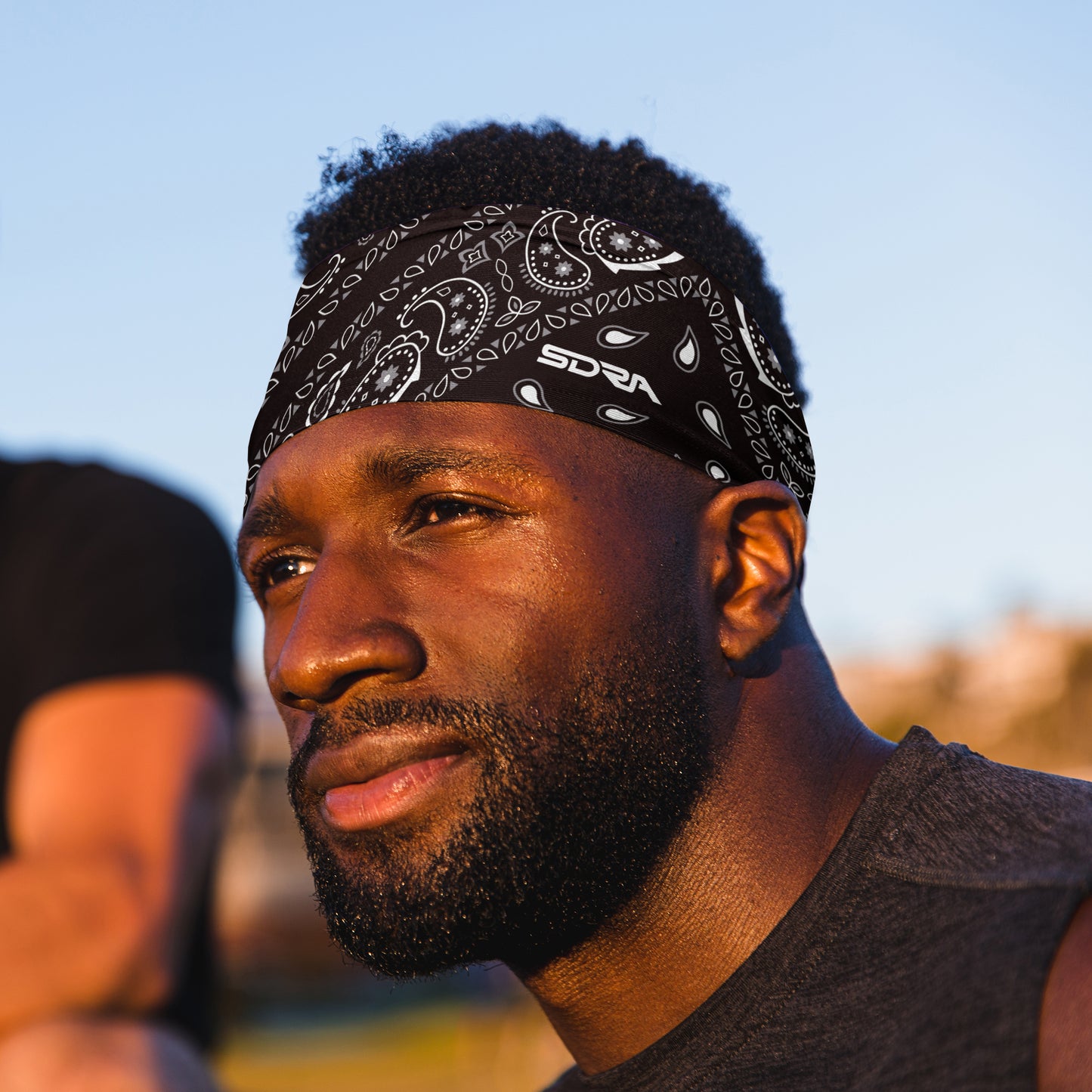 Black Paisley Bandana Tapered Headband