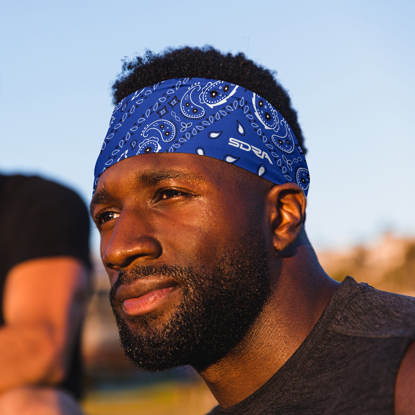 Blue Paisley Bandana Tapered Headband