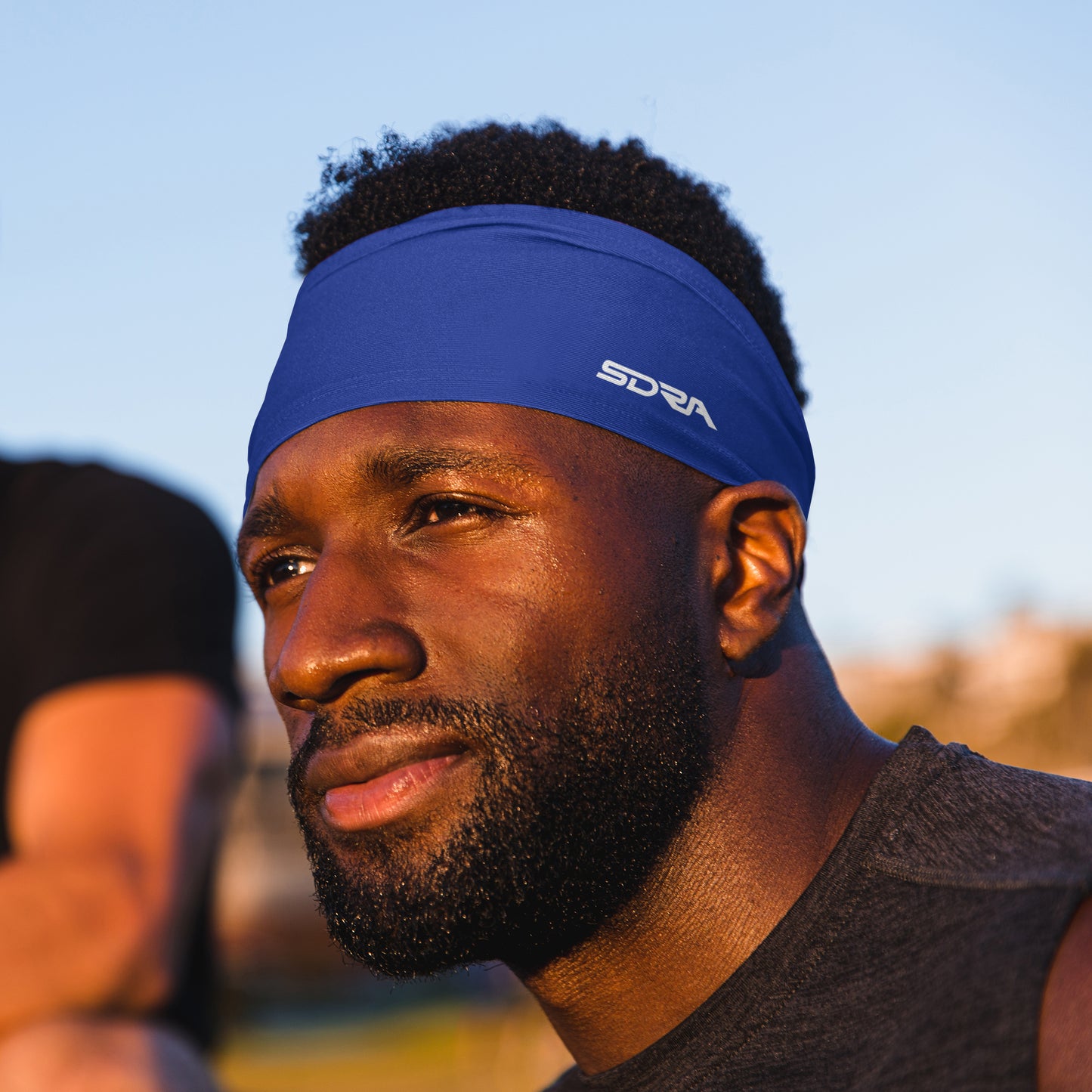 Blue Tapered Non-Slip Headband