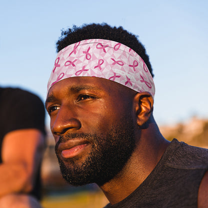 Suddora Pink Ribbon Wide Tapered Non-Slip Headband