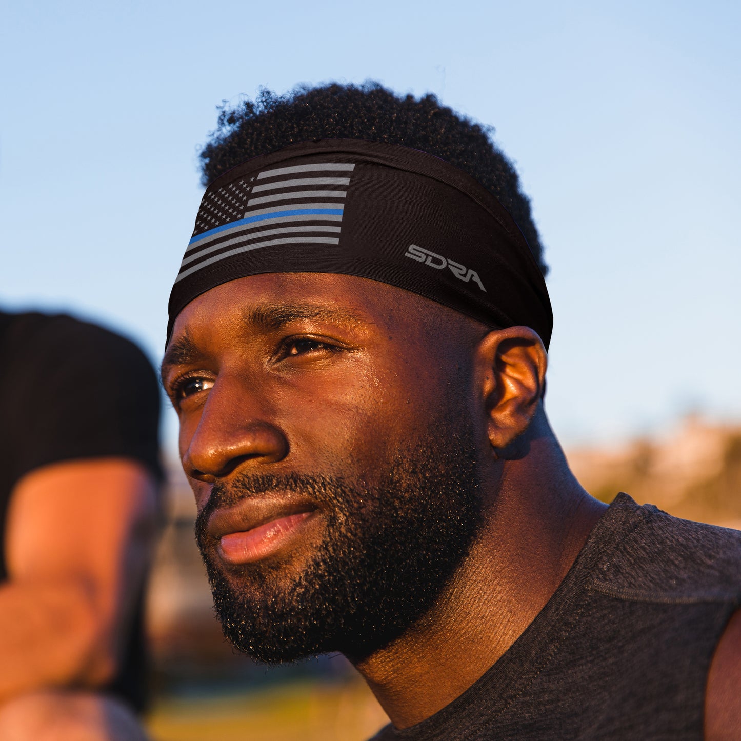 Thin Blue Line Non Slip Tapered Headband