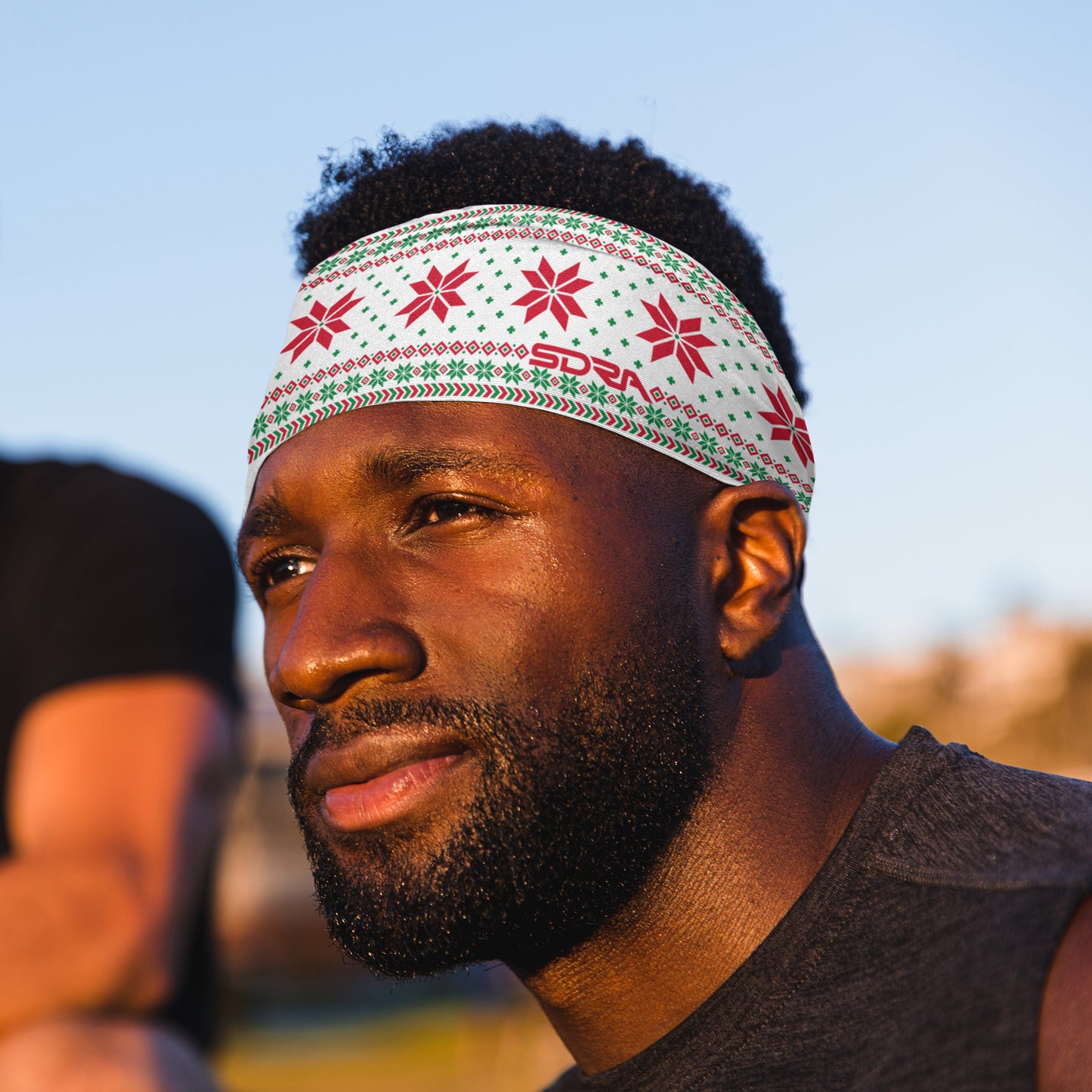 White Holiday Sweater Headband (3.5" Tapered)