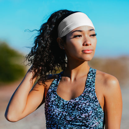 Suddora White Wide Tapered Headband