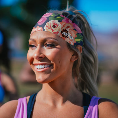 Large Floral Headband (3.5" Tapered)