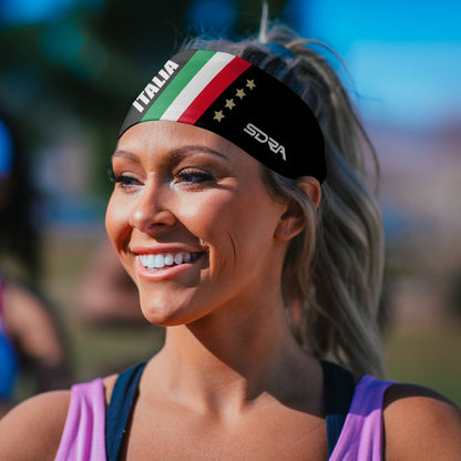 Italia Black Tapered Headband (3.5" Tapered)