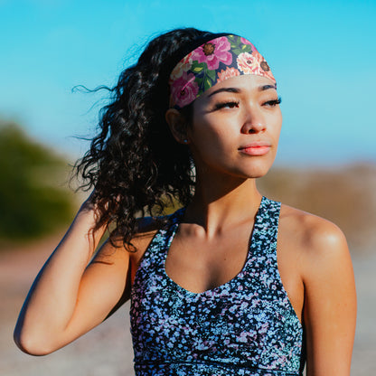 Large Floral Headband (3.5" Tapered)