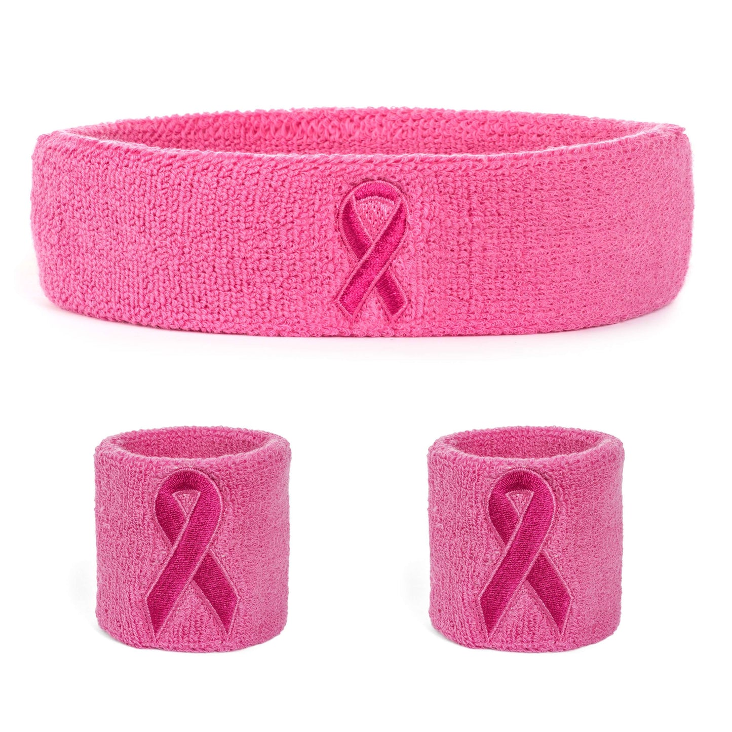 Suddora Pink Ribbon Sweatband Set