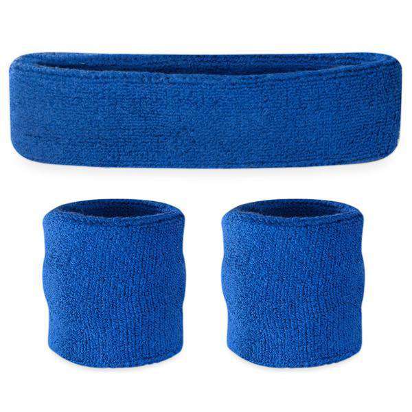 Suddora Kids Sweatband Set (1 Headband & 2 Wristbands) - Blue