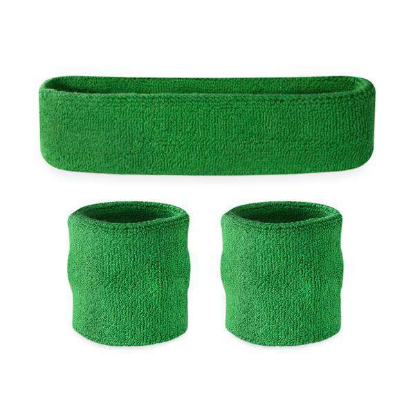 Suddora Kids Sweatband Set (1 Headband & 2 Wristbands) - Green