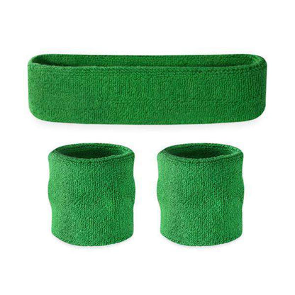 Suddora Kids Sweatband Set (1 Headband & 2 Wristbands) - Green