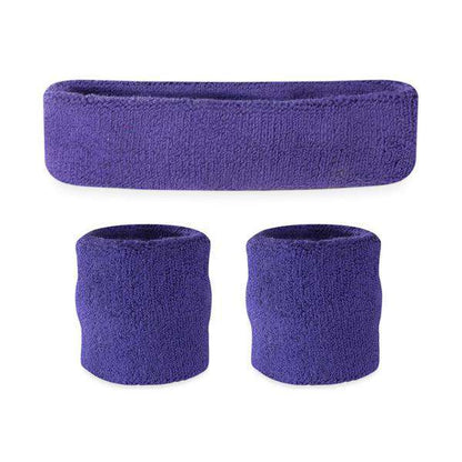 Suddora Kids Sweatband Set (1 Headband & 2 Wristbands) - Purple