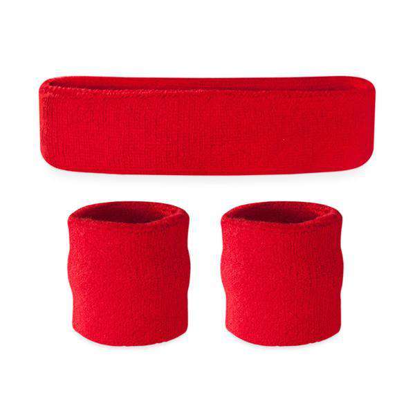 Suddora Kids Sweatband Set (1 Headband & 2 Wristbands) - Red