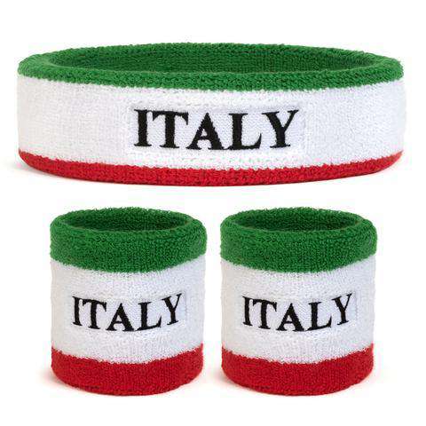 Suddora Italy Sweatband Set (1 Headband & 2 Wristbands)