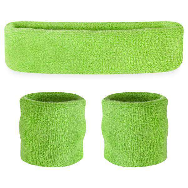 Suddora Kids Sweatband Set (1 Headband & 2 Wristbands) - Neon Green
