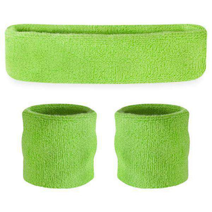 Suddora Kids Sweatband Set (1 Headband & 2 Wristbands) - Neon Green