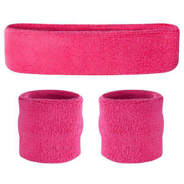 Suddora Kids Sweatband Set (1 Headband & 2 Wristbands) - Neon Pink