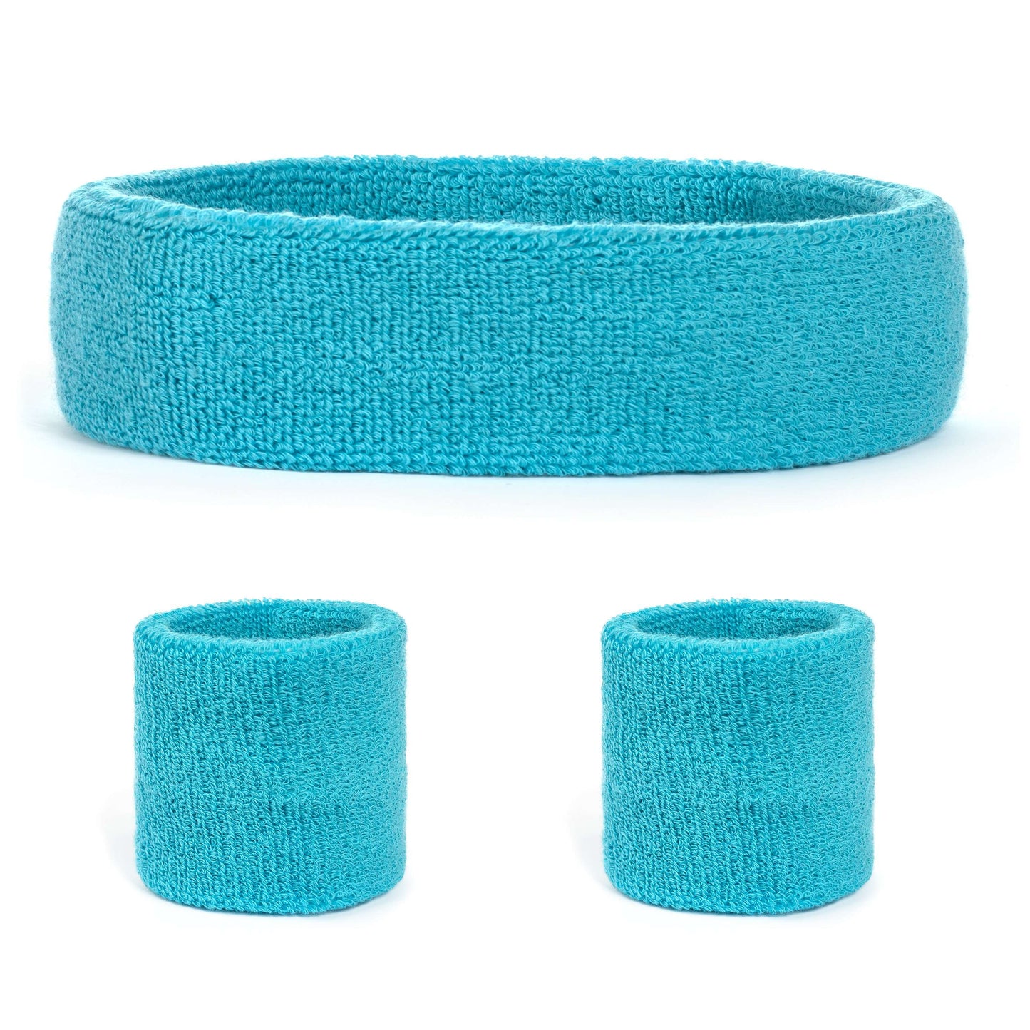 Suddora Sweatband Set (1 Headband & 2 Wristbands) - Neon Blue