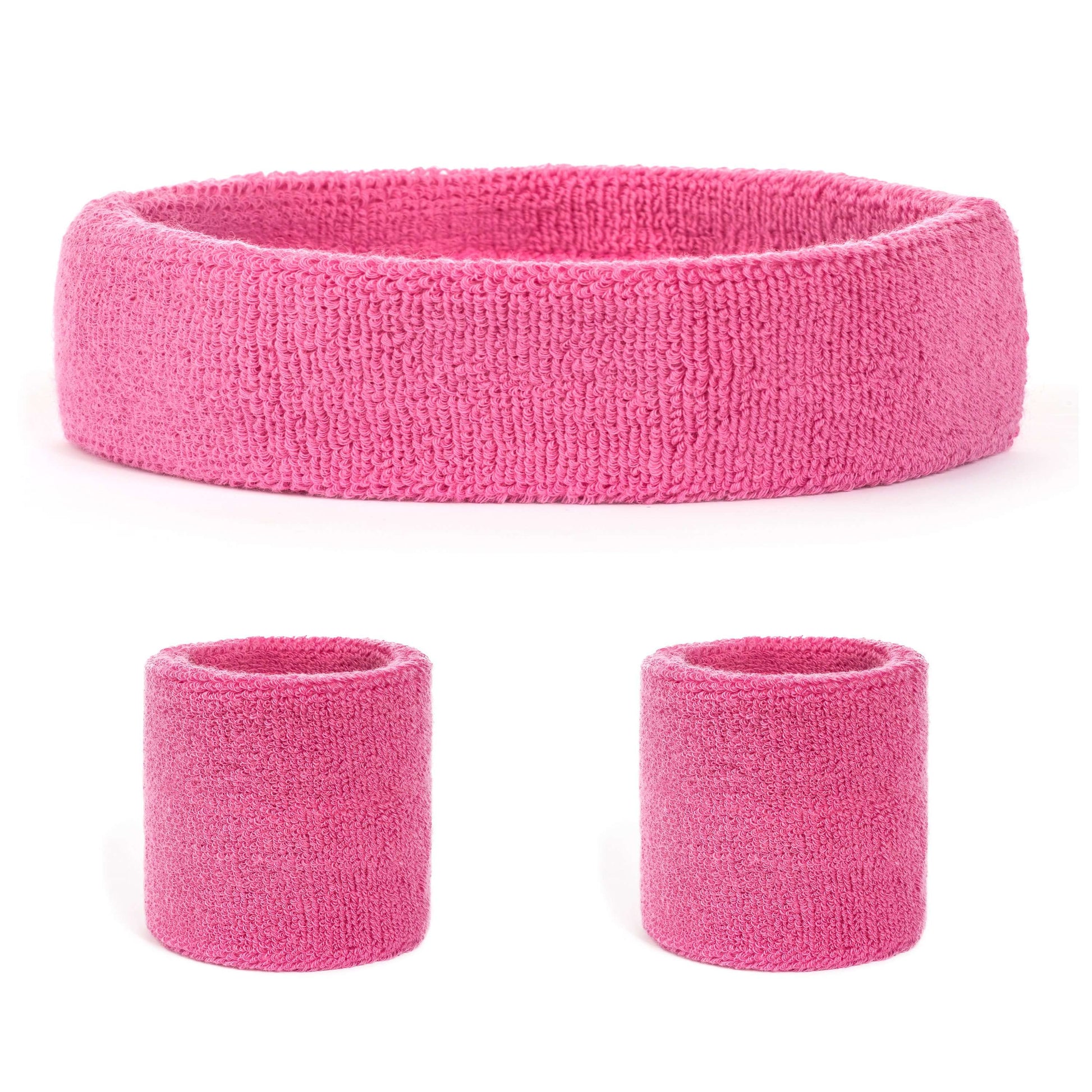 Suddora Sweatband Set (1 Headband & 2 Wristbands) - Pink