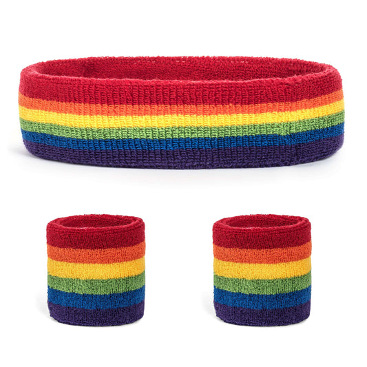 Suddora Rainbow Sweatband Set